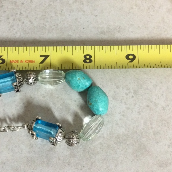 Avon silver chain turquoise bead necklace - Picture 7 of 7
